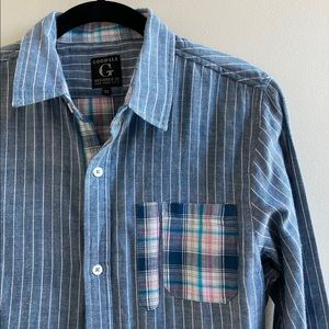 Goodale Striped Casual Men's Shirt Size Medium